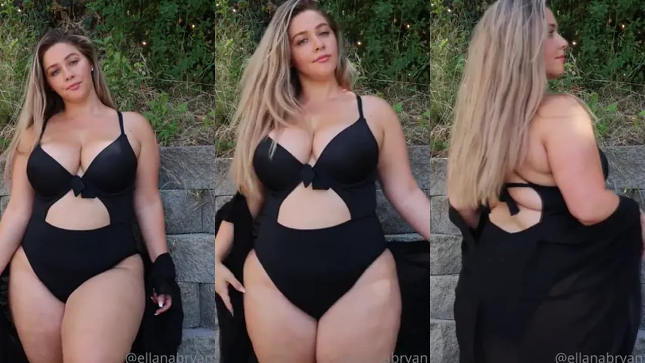 Ellanabryan Looks Sexy In Black Swimsuit