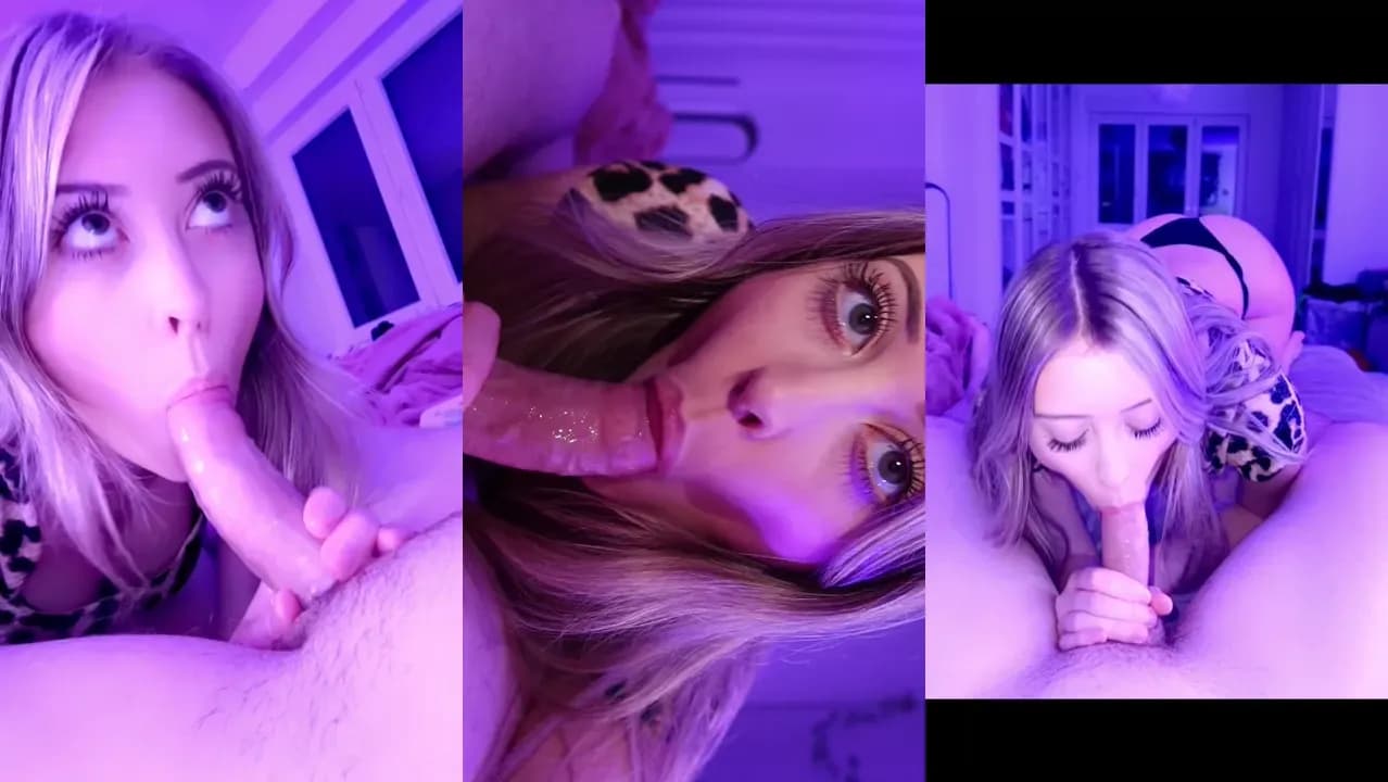Léa Chipie - Sucks her boyfriend's dick and plays with slime on his penis