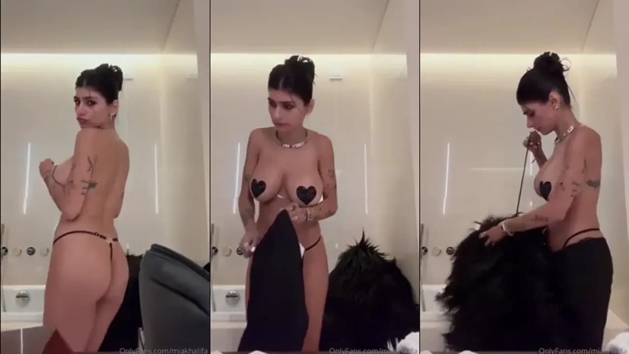 Mia Khalifa Tries On New Outfit With Her Tits Out