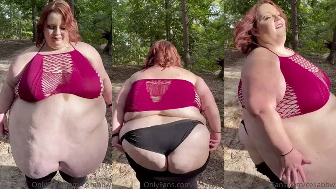 Celiabbw Smacks Her Booty In The Woods