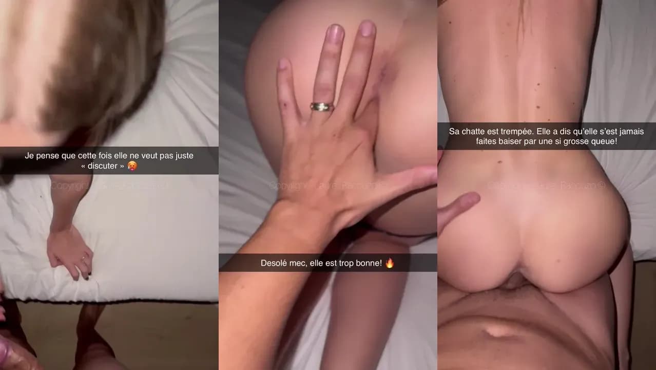 Cheat Snap Française - Petite blonde trompe son mec avec son meilleur pote !