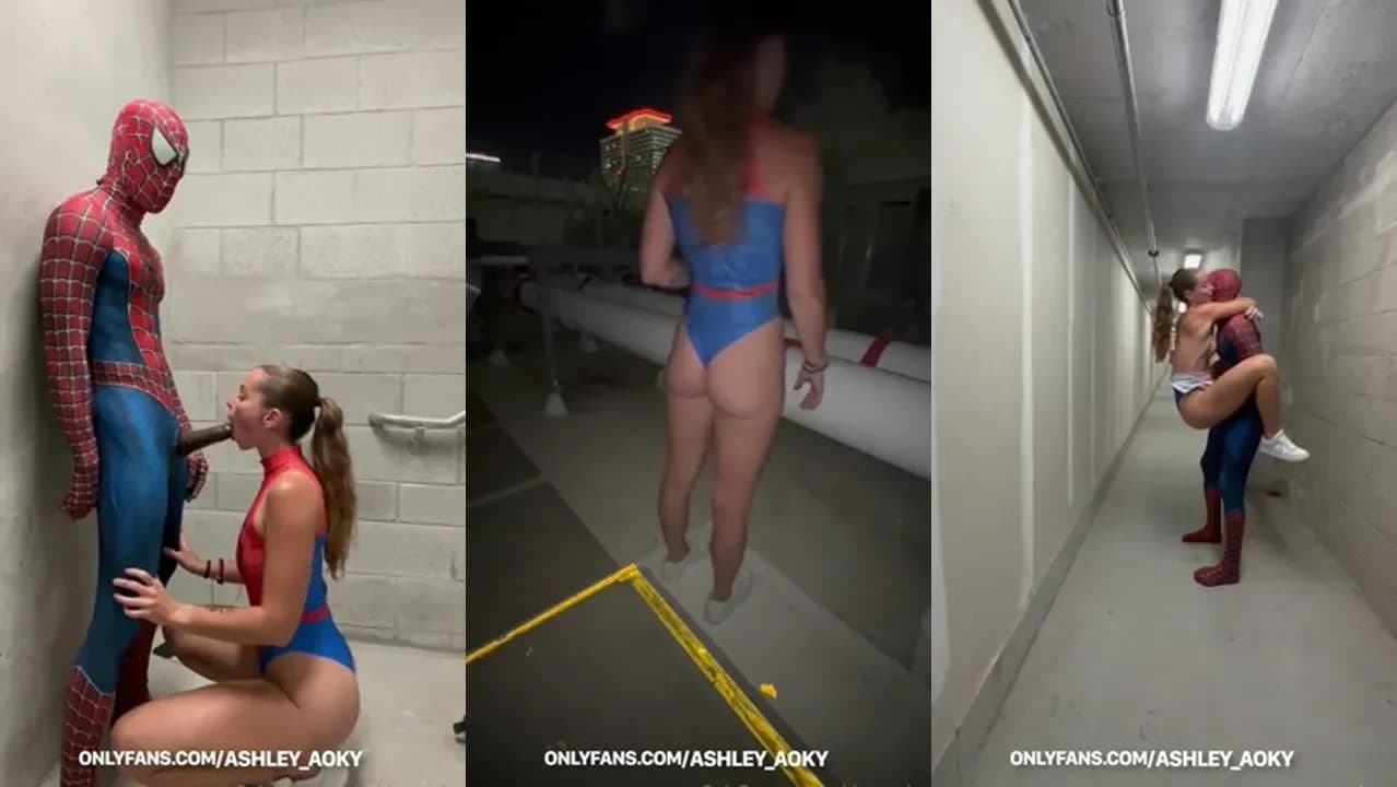 BF & Ashley Aoky Have Sex In Their Spidey Suits