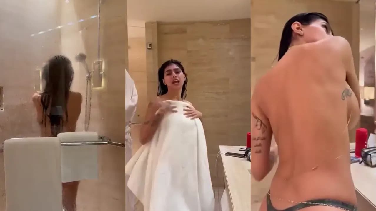 Miakhalifa Films Herself Naked during Shower